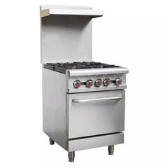 Sapphire Manufacturing SE-RA24 24" Gas Restaurant Range w/ (4) Open Burners, (1) Standard Oven, 151.000 BTU