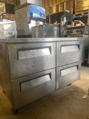Used Turbo Air TUR-48SD-D4-N 48 1/4" W Undercounter Refrigerator w/ (2) Sections & (4) Drawers, 115v
