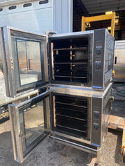Used Moffat E32D5/2C Turbofan Double Deck Full Size Electric Digital Convection Oven with Steam Injection and Casters - 208V, 1 Phase, 11.6 kW