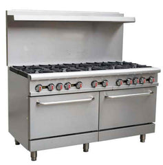 Sapphire Manufacturing SE-RA60 60" Gas Restaurant Range w/ (10) Open Burners, (2) Standard Ovens, 362.000 BTU