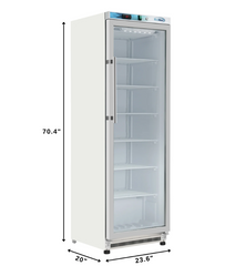 KoolMore KM-FMD12WGD 12 Cu. ft. Commercial Freezer with Glass Door in White-Manual Defrost