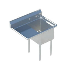 Sapphire SMS-1515R 33" One Compartment Sink with 15"L x 15"D x 14"H Bowl and Right Drainboard