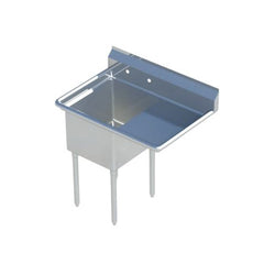 Sapphire SMS-1821R 39" One Compartment Sink with 18"L x 21"D x 14"H Bowl and Right Drainboard