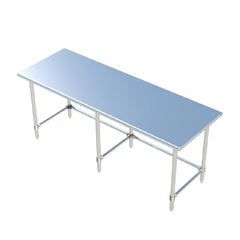 Sapphire SMTO-30120G 120"W x 30"D Stainless Steel Open Base Work Table with Galvanized Cross Bars