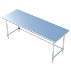 Sapphire SMTOB-3060G 60"W x 30"D Stainless Steel Open Base Work Table with 5" Backsplash and Galvanized Legs