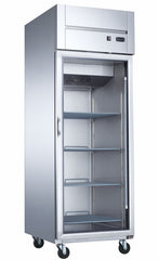 Dukers D28AR-GS1 28" One Section Glass Door Top Mount Reach-In Refrigerator | 17.79 Cu. Ft.