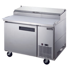 Dukers DPP44-6-S1 44" Commercial Single Door Pizza Prep Table Refrigerator - 9.9 Cu. Ft.