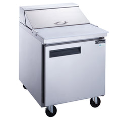 Dukers DSP29-8-S1 29" 1-Door Commercial Food Prep Table Refrigerator in Stainless Steel - 6.6 Cu. Ft.