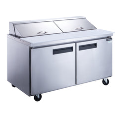 Dukers DSP60-16-S2 60" 2-Door Commercial Food Prep Table Refrigerator in Stainless Steel - 14.3 Cu. Ft.