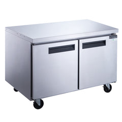 Dukers DUC60F 60" 2-Door Undercounter Commercial Freezer in Stainless Steel - 15.5 Cu. Ft.