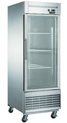 Dukers D28R-GS1 28" One Section Glass Door Bottom Mount Reach-In Refrigerator | 17.79 Cu. Ft.